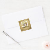 Vijftig en Fabulous Script 50ste verjaardag Vierkante Sticker (Envelop)
