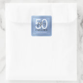 Vijftig en Fabulous Script 50ste verjaardag Vierkante Sticker (Tas)