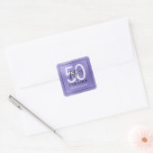 Vijftig en Fabulous Script 50ste verjaardag Vierkante Sticker (Envelop)
