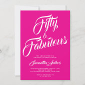 Vijftig en Fabulous Script 50ste verjaardagsfeestj Kaart (Voorkant)
