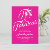 Vijftig en Fabulous Script 50ste verjaardagsfeestj Kaart (Staand voorkant)