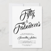 Vijftig en Fabulous Script 50ste verjaardagsfeestj Kaart (Voorkant)