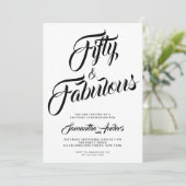 Vijftig en Fabulous Script 50ste verjaardagsfeestj Kaart (Staand voorkant)