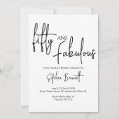 Vijftig en Fabulous Script 50ste verjaardagsfeestj Kaart (Voorkant)