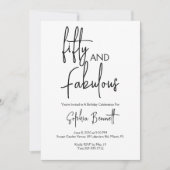 Vijftig en Fabulous Script 50ste verjaardagsfeestj Kaart (Voorkant)