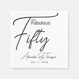 Vijftig en Fabulous Script 50ste verjaardagsfeestj Servet