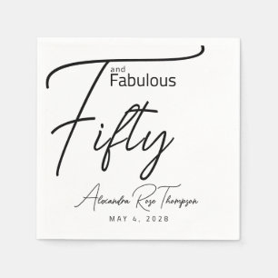 Vijftig en Fabulous Script 50ste verjaardagsfeestj Servet