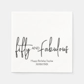 Vijftig en Fabulous Script 50ste verjaardagsfeestj Servet (Voorkant)