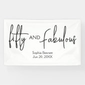 Vijftig en Fabulous Script 50ste verjaardagsfeestj Spandoek (Horizontaal)