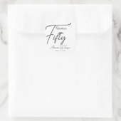 Vijftig en Fabulous Script 50ste verjaardagsfeestj Vierkante Sticker (Tas)