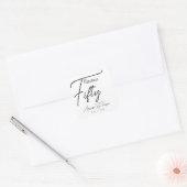 Vijftig en Fabulous Script 50ste verjaardagsfeestj Vierkante Sticker (Envelop)