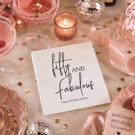 Vijftig en Fabulous Script 50ste verjaartagsfeestj Servet