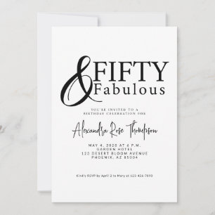 Vijftig en Fabulous Script 50ste verpartij Kaart