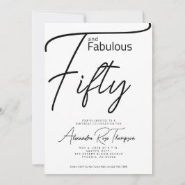 Vijftig en Fabulous Script 50ste verpartij Kaart