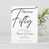 Vijftig en Fabulous Script 50ste verpartij Kaart (Staand voorkant)
