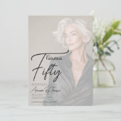 Vijftig en Fabulous Script 50ste verpartij Kaart (Staand voorkant)