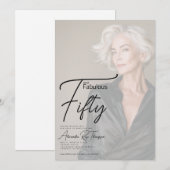 Vijftig en Fabulous Script 50ste verpartij Kaart (Voorkant / Achterkant)