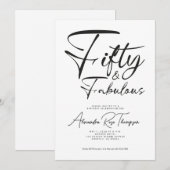 Vijftig en Fabulous Script 50ste verpartij Kaart (Voorkant / Achterkant)