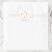 Vijftig En Fabulous Script Goud 50e Verjaardagsfee Vierkante Sticker (Tas)