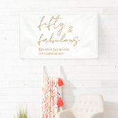 Vijftig En Fabulous Script Gouden 50ste Verjaardag Spandoek (Insitu)