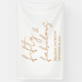 Vijftig En Fabulous Script Gouden 50ste Verjaardag Spandoek (Verticaal)