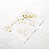 Vijftig en Fabulous Script Lijn Kunst Goud Folie Uitnodiging (Gedraaid)