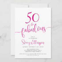 Vijftig en Fabulous Script Roze 50ste Verjaardagsf