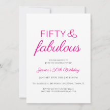 Vijftig en Fabulous Script Roze 50ste Verjaardagsf
