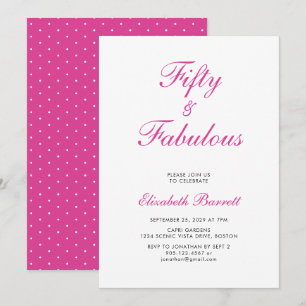 Vijftig en Fabulous Script Roze 50ste Verjaardagsf Kaart