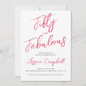 Vijftig en Fabulous Script Roze 50ste Verjaardagsf Kaart (Voorkant)