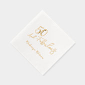 Vijftig en Fabulous Script Verjaardagsfeestje Folie Servetten (Rechts)