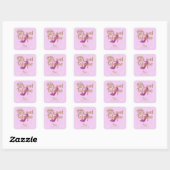 Vijftig en Fabulous Sparkly Hot Roze Schoen GirlyT Vierkante Sticker (Vel)