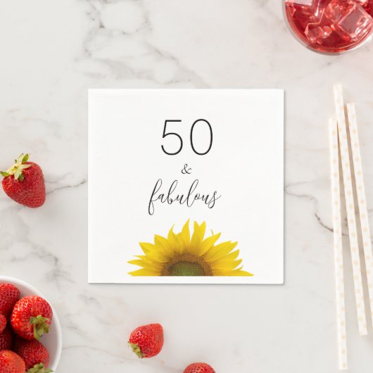 Vijftig en Fabulous Sunflower Birthday Party Servet (Insitu)