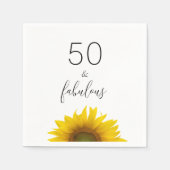 Vijftig en Fabulous Sunflower Birthday Party Servet (Voorkant)