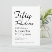 Vijftig en Fabulous Uitnodiging voor 50e Verjaarda (Staand voorkant)