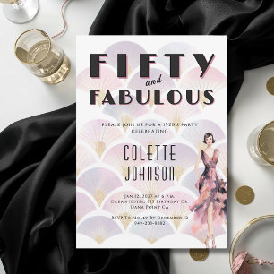 Vijftig en Fabulous Verjaardag Jaren 20 Kaart