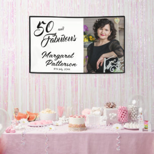 Vijftig en Fabulous Vet Foto 50ste Verjaardagsfees Spandoek
