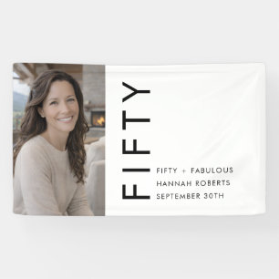 Vijftig en Fabulous Vet Foto 50ste Verjaardagsfees Spandoek