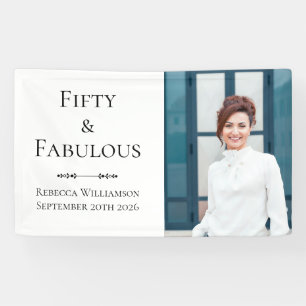 Vijftig en Fabulous Vet Foto 50ste Verjaardagsfees Spandoek