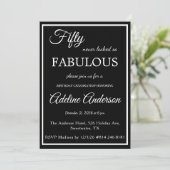 Vijftig en Fabulous Vrouw Zwart Wit 50ste Verjaard Kaart (Staand voorkant)