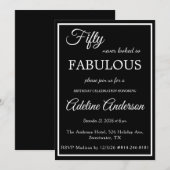 Vijftig en Fabulous Vrouw Zwart Wit 50ste Verjaard Kaart (Voorkant / Achterkant)