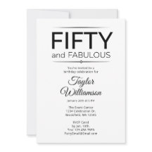 Vijftig en Fabulous Zwart en Wit Script