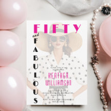 Vijftig en Fabulous Zwart Roze 50ste Verjaardag 