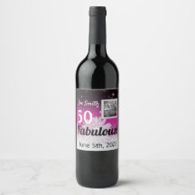 Vijftig en Fabulous zwart, roze, wit met madeliefj