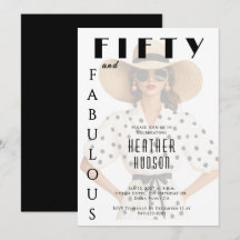 Vijftig en Fabulous Zwart Wit 50ste verjaardag