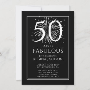 Vijftig en Fabulous Zwart Witte 50e Verjaardagsfee Kaart