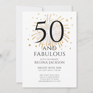 Vijftig en Fabulous Zwart Witte 50e Verjaardagsfee Kaart