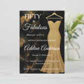 Vijftig en Fabulous Zwarte Gouden Marmer 50e verja Kaart (Staand voorkant)