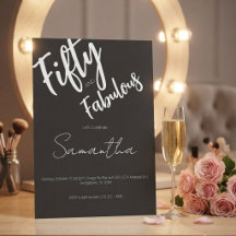 Vijftig en Fabulous Zwarte Script 50ste Verjaardag