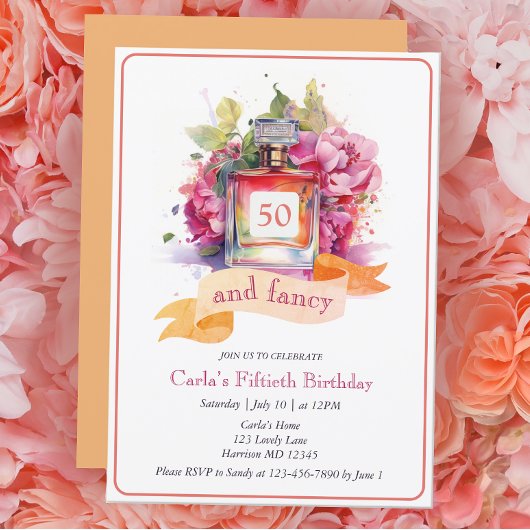 Vijftig en Fancy Leuke Vrouwen Verjaardag Kaart